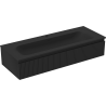 Mexen Rivel meuble de salle de bains 120 cm avec lavabo Vela, 1 tiroir, rainuré, noir mat - 91A20-12023-1-BF71-W23M71