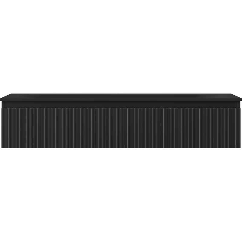 Mexen Rivel meuble de salle de bain 120 cm avec lavabo Vela, 1 tiroir, rainuré, noir mat - 91A20-12023-1-BF71-W23M71