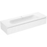 Mexen Rivel meuble de salle de bain 140 cm avec lavabo Vela, 1 tiroir, rainuré, blanc mat - 91A20-14023-1-BF01-W23M01