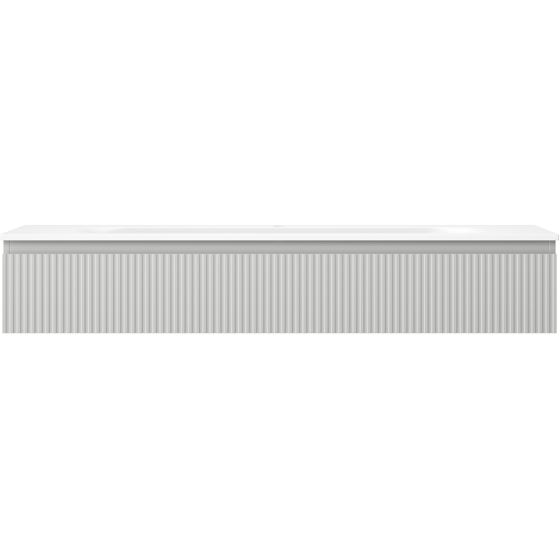 Mexen Rivel meuble de salle de bain 140 cm avec lavabo Vela, 1 tiroir, rainuré, gris mat/blanc mat - 91A20-14023-1-BF62-W23M01