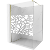 Mexen Kioto paroi de douche Walk-in 110 x 200 cm, motif blanc 8 mm, or - 800-110-101-50-85