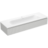Mexen Rivel meuble de salle de bain 140 cm avec lavabo Vela, 1 tiroir, rainuré, gris mat/blanc mat - 91A20-14023-1-BF62-W23M01