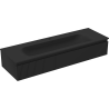 Mexen Rivel meuble de salle de bain 140 cm avec lavabo Vela, 1 tiroir, rainuré, noir mat - 91A20-14023-1-BF71-W23M71