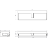 Mexen Rivel meuble de salle de bain 140 cm avec lavabo Vela, 1 tiroir, rainuré, noir mat - 91A20-14023-1-BF71-W23M71