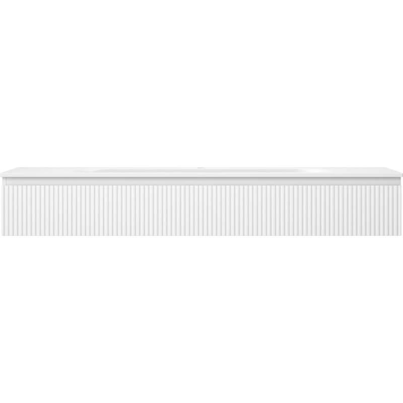 Mexen Rivel meuble de salle de bain 160 cm avec lavabo Vela, 1 tiroir, rainuré, blanc mat - 91A20-16023-1-BF01-W23M01