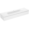Mexen Rivel meuble de salle de bain 160 cm avec lavabo Vela, 1 tiroir, rainuré, blanc mat - 91A20-16023-1-BF01-W23M01