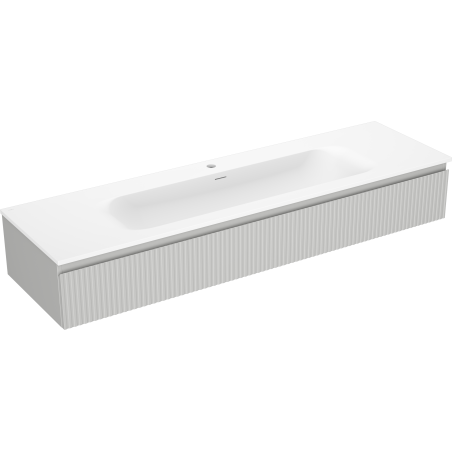Mexen Rivel meuble de salle de bain 140 cm avec lavabo Vela, 1 tiroir, rainuré, gris mat/blanc mat - 91A20-16023-1-BF62-W23M01