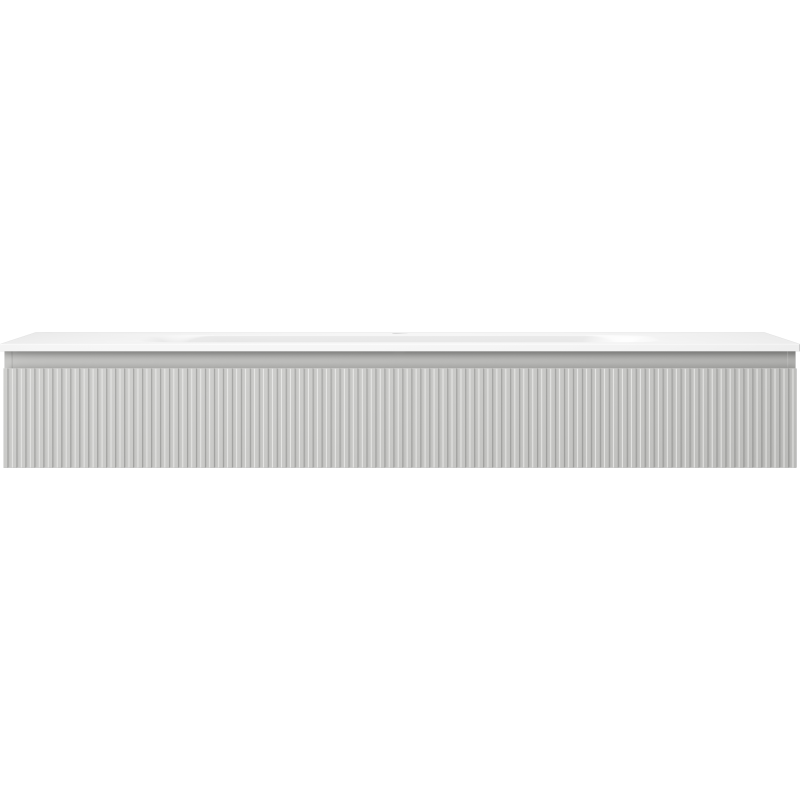 Mexen Rivel meuble de salle de bain 140 cm avec lavabo Vela, 1 tiroir, rainuré, gris mat/blanc mat - 91A20-16023-1-BF62-W23M01