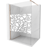 Paroi de douche Mexen Kioto Walk-in 90 x 200 cm, motif blanc 8 mm, or rose - 800-090-101-60-85