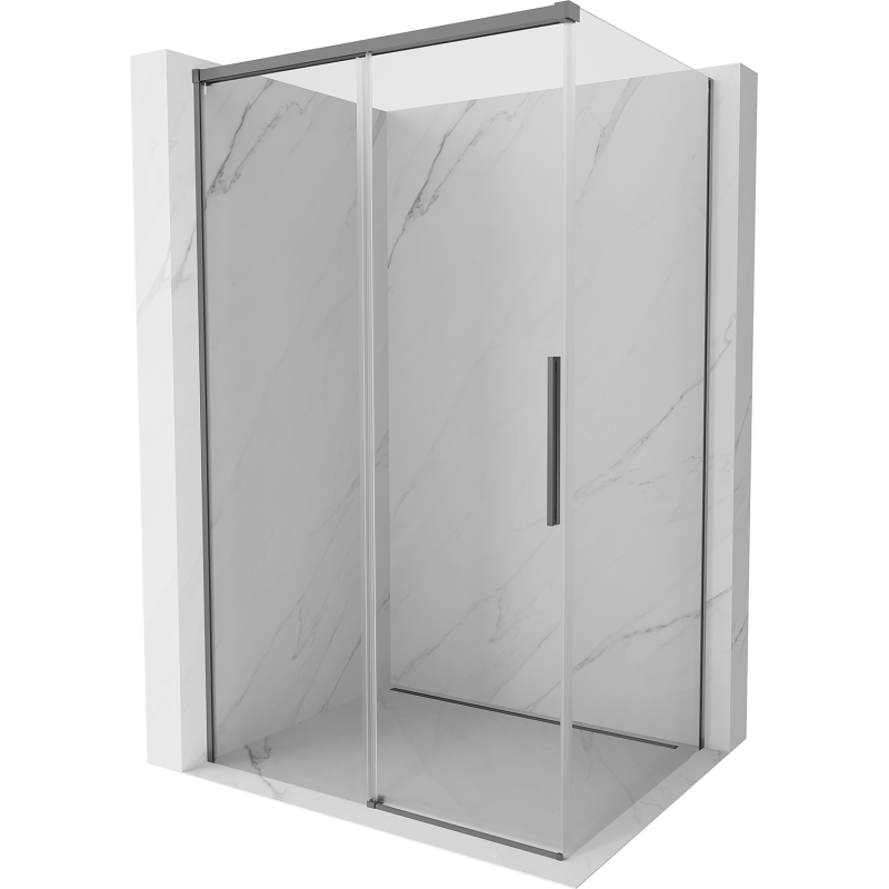 Mexen Rox cabine de douche coulissante 125 x 120 cm, transparent, métal ferrugineux - 8C2-125-120-95-00