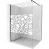 Mexen Kioto paroi de douche Walk-in 90 x 200 cm, motif blanc 8 mm, noir - 800-090-101-70-85
