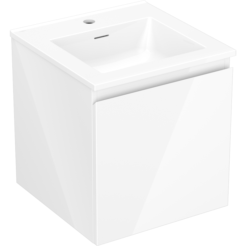 Mexen Orio armoire de salle de bain 45 cm avec lavabo Otis, 1 tiroir, blanc brillant - 91A10-04547-1-BF00-W18M00