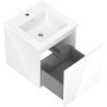 Mexen Orio meuble de salle de bain 45 cm avec lavabo Otis, 1 tiroir, blanc brillant - 91A10-04547-1-BF00-W18M00