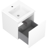 Mexen Orio meuble de salle de bains 45 cm avec lavabo Otis, 1 tiroir, blanc mat - 91A10-04547-1-BF01-W18M01