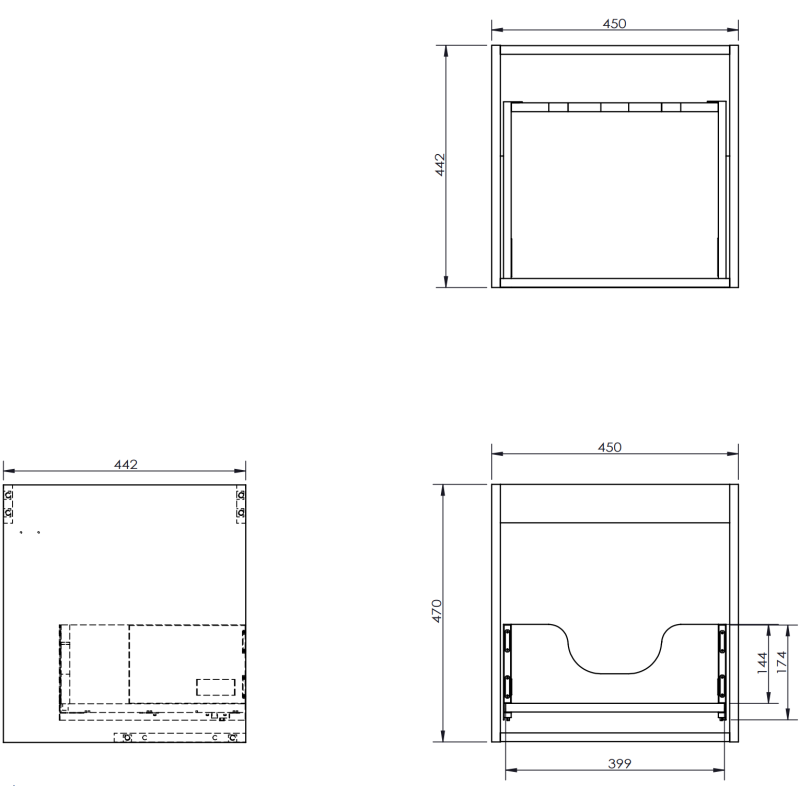 Mexen Orio armoire de salle de bain 45 cm avec lavabo Otis, 1 tiroir, noir brillant/noir mat - 91A10-04547-1-BF70-W18M71