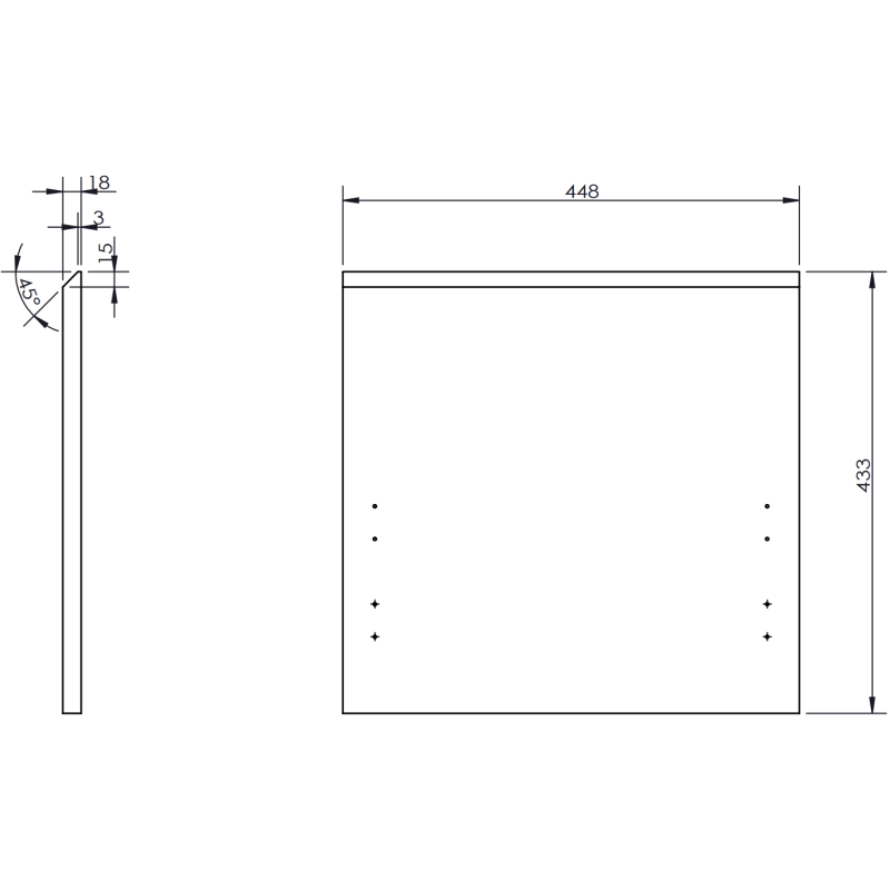 Mexen Orio armoire de salle de bain 45 cm avec lavabo Otis, 1 tiroir, noir brillant/noir mat - 91A10-04547-1-BF70-W18M71