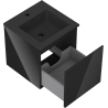 Mexen Orio armoire de salle de bain 45 cm avec lavabo Otis, 1 tiroir, noir brillant/noir mat - 91A10-04547-1-BF70-W18M71