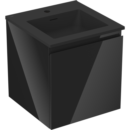 Mexen Orio armoire de salle de bain 45 cm avec lavabo Otis, 1 tiroir, noir brillant/noir mat - 91A10-04547-1-BF70-W18M71