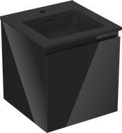 Mexen Orio armoire de salle de bain 45 cm avec lavabo Otis, 1 tiroir, noir brillant/noir mat - 91A10-04547-1-BF70-W18M71
