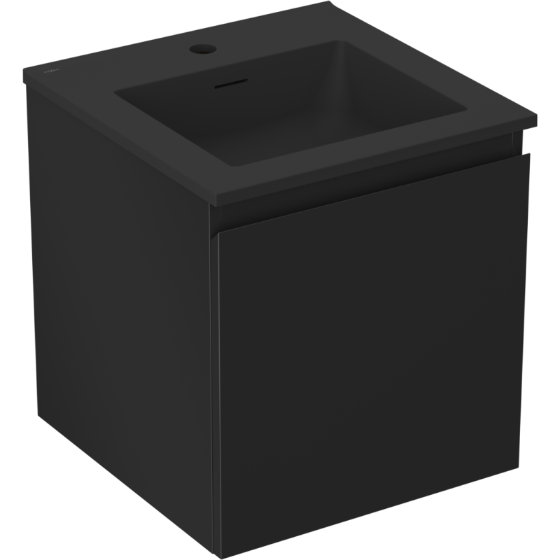Mexen Orio armoire de salle de bain 45 cm avec lavabo Otis, 1 tiroir, noir mat - 91A10-04547-1-BF71-W18M71