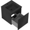 Mexen Orio meuble de salle de bain 45 cm avec lavabo Otis, 1 tiroir, noir mat - 91A10-04547-1-BF71-W18M71