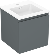 Mexen Orio meuble de salle de bain 45 cm avec lavabo Otis, 1 tiroir, graphite mat/blanc mat - 91A10-04547-1-BF66-W18M01