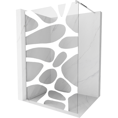 Mexen Kioto paroi de douche 100 x 200 cm, transparent/Design blanc 8 mm, Chrome - 800-100-101-01-97