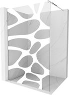 Mexen Kioto paroi de douche Walk-in 100 x 200 cm, vague blanche 8 mm, chromée - 800-100-101-01-97