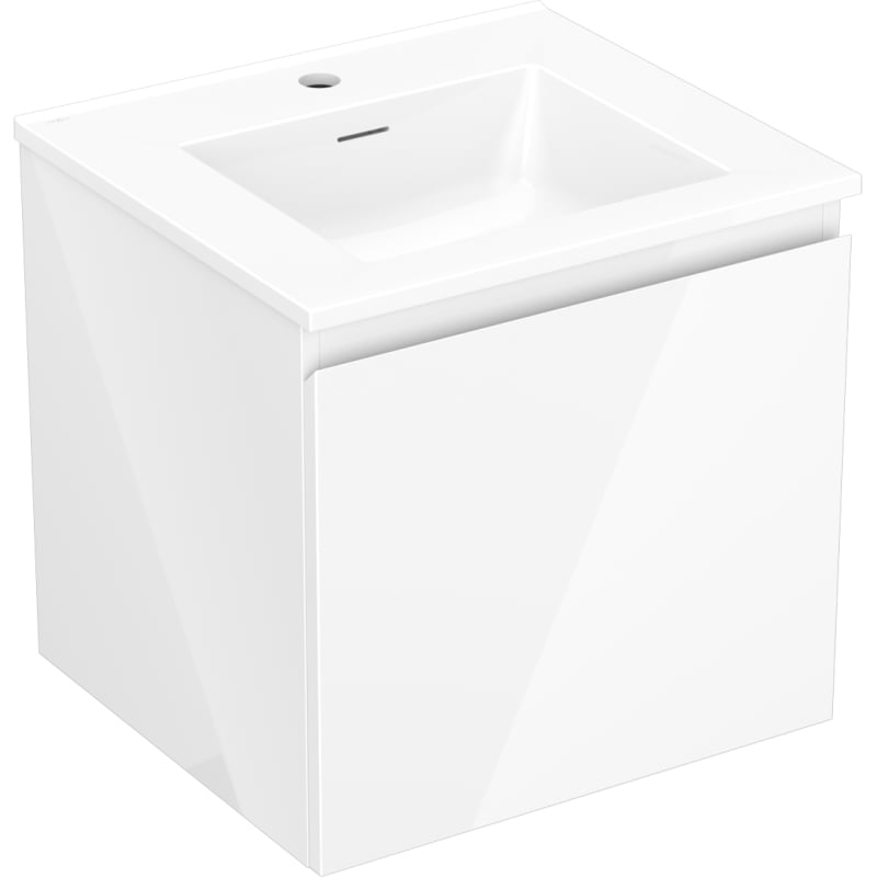 Mexen Orio meuble de salle de bains 50 cm avec lavabo Otis, 1 tiroir, blanc brillant - 91A10-05047-1-BF00-W18M00
