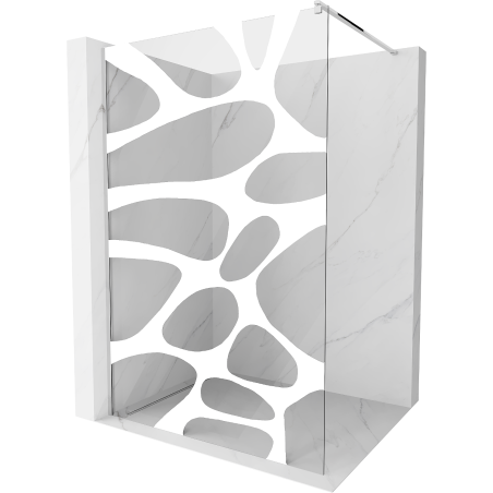 Mexen Kioto paroi de douche Walk-in 130 x 200 cm, vague blanche 8 mm, chromée - 800-130-101-01-97