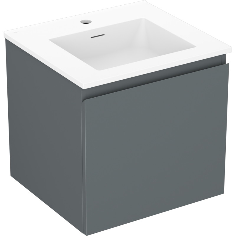 Mexen Orio armoire de salle de bain 50 cm avec lavabo Otis, 1 tiroir, graphite mat/blanc mat - 91A10-05047-1-BF66-W18M01