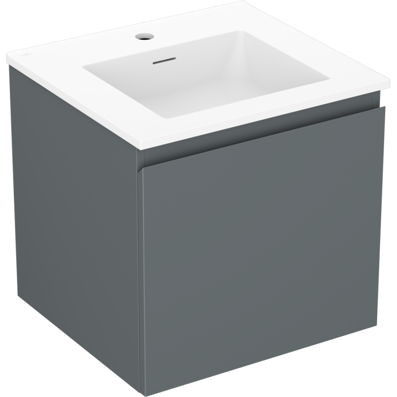 Mexen Orio meuble de salle de bain 50 cm avec lavabo Otis, 1 tiroir, graphite mat/blanc mat - 91A10-05047-1-BF66-W18M01