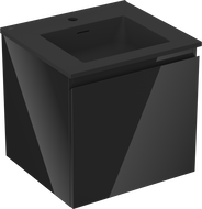 Mexen Orio meuble de salle de bain 50 cm avec lavabo Otis, 1 tiroir, noir brillant/noir mat - 91A10-05047-1-BF70-W18M71