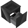 Mexen Orio armoire de salle de bain 50 cm avec lavabo Otis, 1 tiroir, noir brillant/noir mat - 91A10-05047-1-BF70-W18M71