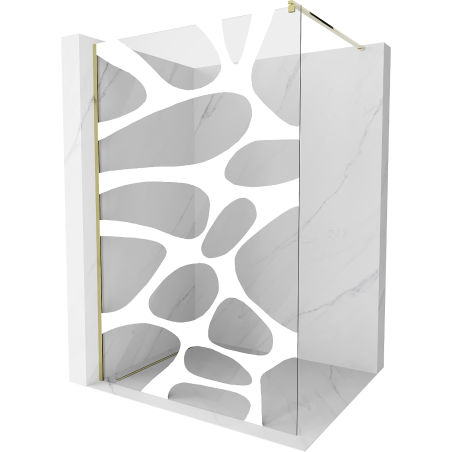 Mexen Kioto paroi de douche Walk-in 80 x 200 cm, vague blanche 8 mm, or - 800-080-101-50-97