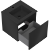 Mexen Orio meuble de salle de bains 50 cm avec lavabo Otis, 1 tiroir, noir mat - 91A10-05047-1-BF71-W18M71