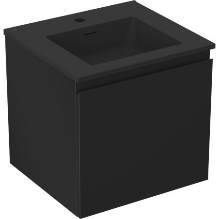 Mexen Orio meuble de salle de bains 50 cm avec lavabo Otis, 1 tiroir, noir mat - 91A10-05047-1-BF71-W18M71