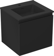 Mexen Orio meuble de salle de bains 50 cm avec lavabo Otis, 1 tiroir, noir mat - 91A10-05047-1-BF71-W18M71