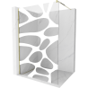 Mexen Kioto paroi de douche Walk-in 90 x 200 cm, vague blanche 8 mm, or - 800-090-101-50-97