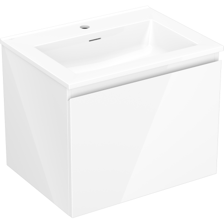 Mexen Orio meuble de salle de bain 60 cm avec lavabo Otis, 1 tiroir, blanc brillant - 91A10-06047-1-BF00-W18M00