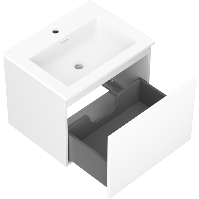 Mexen Orio meuble de salle de bain 60 cm avec lavabo Otis, 1 tiroir, blanc mat - 91A10-06047-1-BF01-W18M01