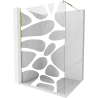 Mexen Kioto paroi de douche Walk-in 130 x 200 cm, vague blanche 8 mm, dorée - 800-130-101-50-97