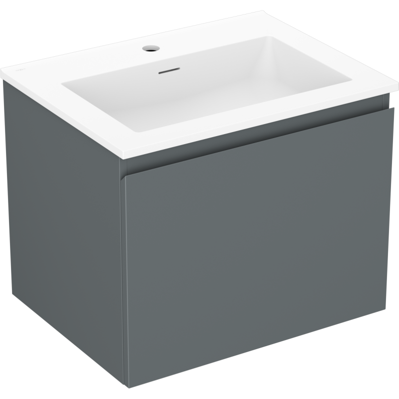 Mexen Orio armoire de salle de bain 60 cm avec lavabo Otis, 1 tiroir, graphite mat/blanc mat - 91A10-06047-1-BF66-W18M01
