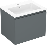 Mexen Orio meuble de salle de bain 60 cm avec lavabo Otis, 1 tiroir, graphite mat/blanc mat - 91A10-06047-1-BF66-W18M01