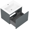Mexen Orio armoire de salle de bain 60 cm avec lavabo Otis, 1 tiroir, graphite mat/blanc mat - 91A10-06047-1-BF66-W18M01