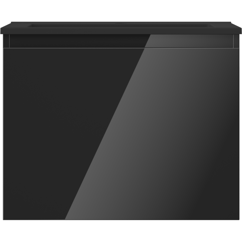 Mexen Orio meuble de salle de bain 60 cm avec lavabo Otis, 1 tiroir, noir brillant/noir mat - 91A10-06047-1-BF70-W18M71