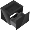 Mexen Orio meuble de salle de bain 60 cm avec lavabo Otis, 1 tiroir, noir brillant/noir mat - 91A10-06047-1-BF70-W18M71