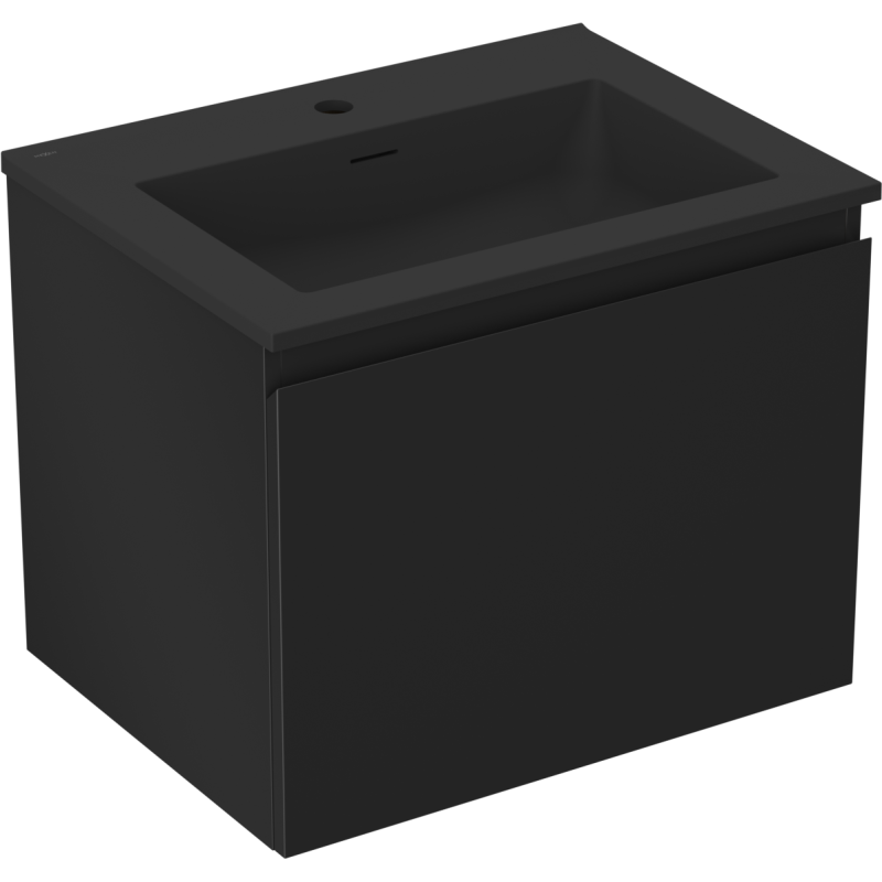Mexen Orio armoire de salle de bain 60 cm avec lavabo Otis, 1 tiroir, noir mat - 91A10-06047-1-BF71-W18M71