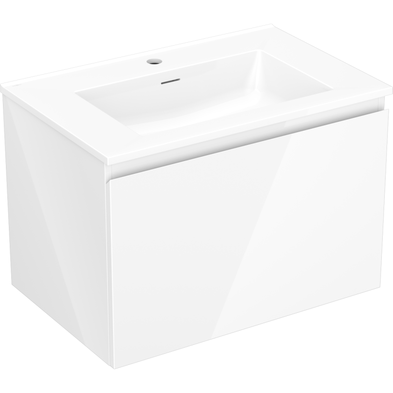 Mexen Orio meuble de salle de bains 70 cm avec lavabo Otis, 1 tiroir, blanc brillant - 91A10-07047-1-BF00-W18M00