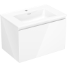 Mexen Orio meuble de salle de bain 70 cm avec lavabo Otis, 1 tiroir, blanc brillant - 91A10-07047-1-BF00-W18M00